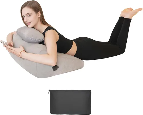 Vista 2 de Almohada de cuña para dormir, almohada inflable de elevación de piernas para hinchazón, circulación, alivio del dolor de piernas y espalda, almohada