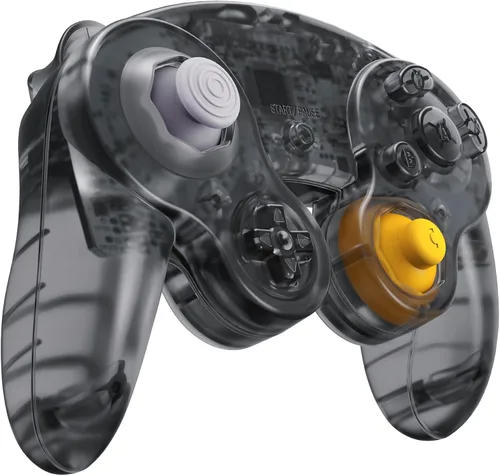 Vista 7 de eXtremeRate Placa trasera negra transparente para controlador Nintendo GameCube, cubierta de carcasa de repuesto personalizada con botones