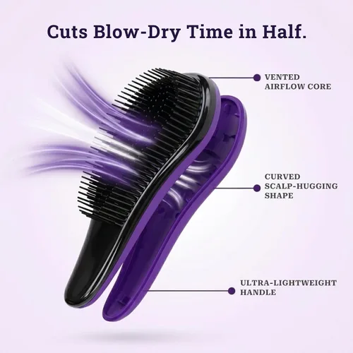 Vista 6 de Performore Smooth Glide - Cepillo desenredante para cabello natural, rizado, liso, húmedo o seco, secado rápido, cabello largo o corto para mujeres