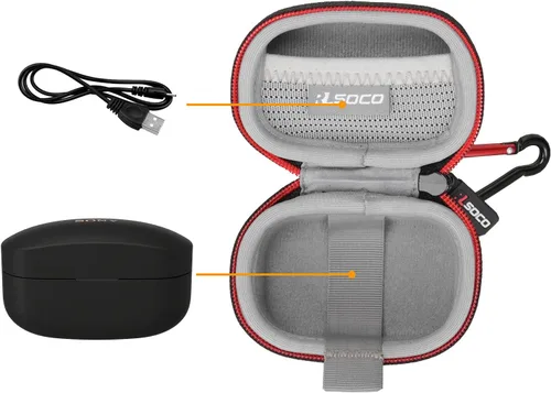 Vista 3 de RLSOCO Funda de transporte para Sony WF-1000XM4 líder en la industria con cancelación de ruido verdaderamente inalámbricos auriculares - Negro