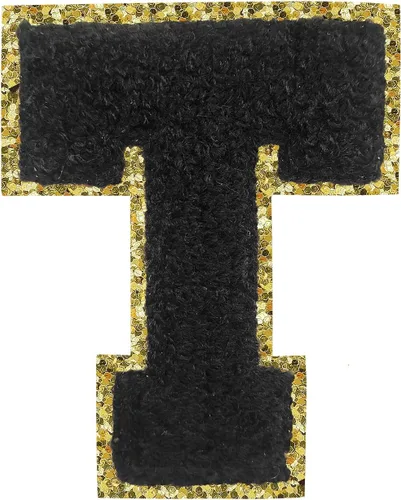 Vista 97 de 3Pcs Letter Patches Varsity Glitters Chenille,SPRT Iron on Blue Letter Patch,Alphabet Cloth Patch for Team Costume Decoration 3.1in Height S