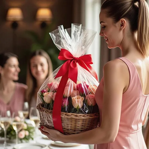 Vista 7 de Morepack Bolsas grandes de celofán/celofán, bolsas de cesta transparentes de 30 x 40 pulgadas de plástico OPP para embalaje de cestas de regalo, 5
