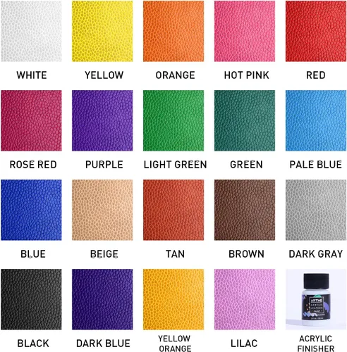 Vista 2 de ARTME Juego de pintura acrílica para cuero, 20 colores x 1.0 fl oz, kit de tinte acrílico para cuero, perfecto para zapatos, tenis, chaquetas, sofás