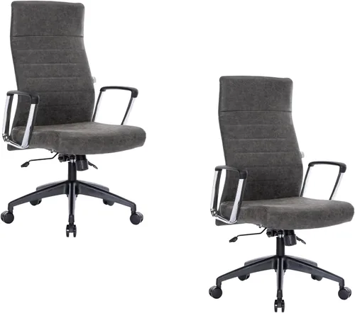 Vista 34 de LeisureMod Hilton Leather Executive Office Chair, Adjustable Height Negro