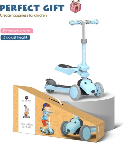 Vista 7 de MOUNTALK Scooter para Niños de 1-12 Años, Scooter de 3 Ruedas para Niños Pequeños de 1-3/3-5/5-8/8-12 Años Niños y Niñas con Alturas Ajustables