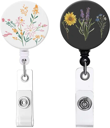 Vista 10 de Carrete retráctil para credenciales de enfermera, lindo nombre, carretes decorativos para tarjetas de identificación con clip en soportes