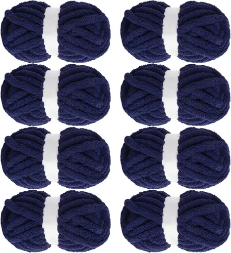 Vista 17 de MABOZOO Paquete de 8 ovillos de hilo grueso surtido para crochet - Chenilla jumbo esponjosa, hilo suave y voluminoso para tejer a mano o con los Rojo