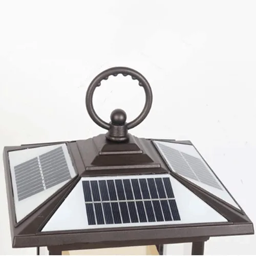 Vista 7 de Luces de poste al aire libre, control remoto, lámpara solar de pie para césped, luz inteligente de control de luz, luz de cabeza de poste al aire