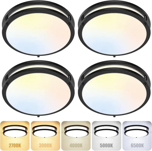 Vista 26 de Luces de Techo LED de 12 Pulgadas 36W, 2700K/3000K/4000K/5000K/6500K Ajustables de Montaje Empotrado, 3200LM Súper Brillantes Regulables Accesorio