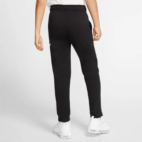 Vista 4 de Nike Pantalones Sportswear Club + HBR para niño (niños grandes), negronegro, SM (7-8 niños grandes), NegroNegro