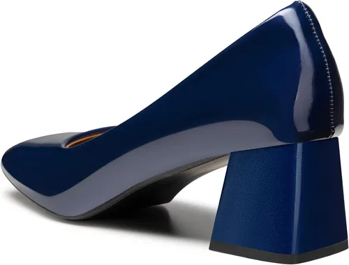 Vista 4 de Heel The World Zapatos de tacón bajo y grueso para mujer, zapatos de vestir de charol con punta cuadrada para fiesta, oficina