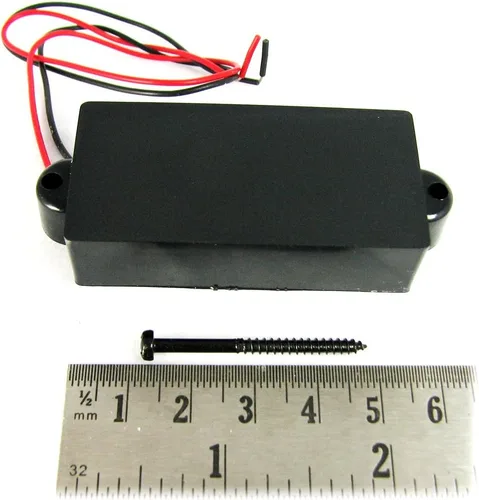 Vista 2 de Piezas de guitarra Cigar Box: 4-Pole Black Enclosed Single-Coil Magnetic Pickup