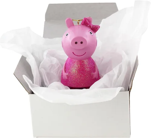 Vista 2 de Kurt S. Adler - Adorno de Peppa Pig - Vestido de Navidad con purpurina rosa en caja