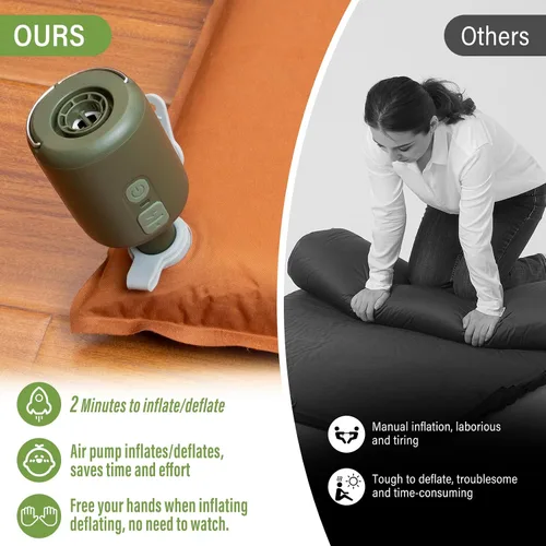 Vista 3 de Colchoneta de aire para SUV, cama de coche para acampar, colchón de camping inflable con bomba de aire, colchón de camping de espuma viscoelástica