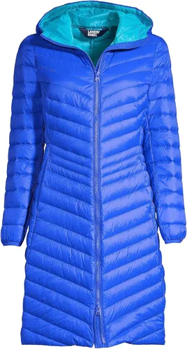 Vista 5 de Lands' End Abrigo de plumón Chevron Wanderweight para mujer Royal Cobalt Regular XL