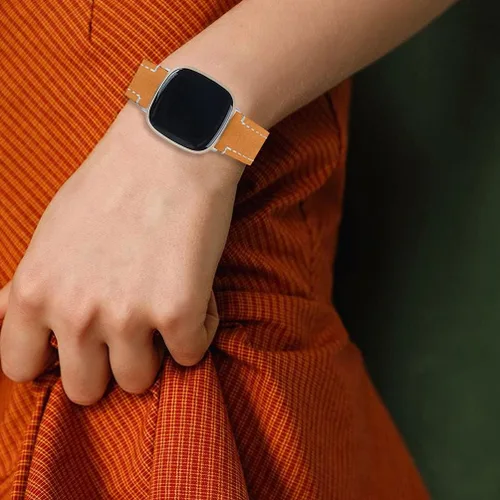 Vista 6 de UKCOCO Correa de reloj de silicona fina Correa de reloj Relojes Inteligentes para mujer 3 pulsera delgada duradera Correa de reloj de cuero genuino