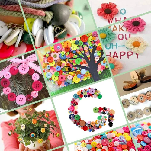 Vista 7 de Greentime 1400-1500 botones de resina, botones de costura, varios tamaños para decoraciones de fiesta de Navidad, costura, bricolaje, pintura
