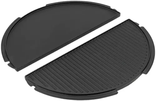 Vista 2 de Big Green Egg Plancha de hierro fundido Half Moon para huevos 2XL, XL y grandes