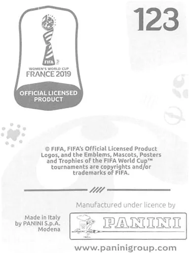 Vista 2 de 2019 Panini FIFA Women's World Cup France Album Stickers (Individual Sticker Only) Soccer #123 Li Jiayue China PR 2 Inch by 2 1/2 Inch Collectible