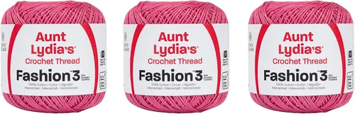 Vista 15 de Aunt Lydia Classic Crochet - 3 unidades de 350y/1,049.9 ft - Natural Tamaño 10 3 capas 100% algodón mercerizado hilo de ganchillo para tapetes