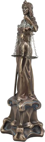 Vista 3 de Ebros Gift Estatua de la Señora de la Justicia de resina bronceada de 16 pulgadas de alto, figura de dique de La Justicia romana, escultura