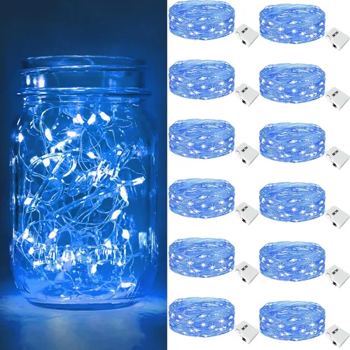 Vista 41 de btfarm - Paquete de 6 luces de hadas con pilas, luces parpadeantes con 3 modos