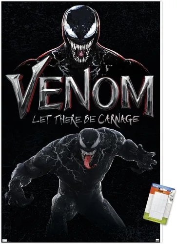 Vista 11 de Trends International Marvel Venom: Let There be Carnage - Póster de pared de ataque, 22.4 pulgadas de largo x 14.7 W, versión enmarcada de madera