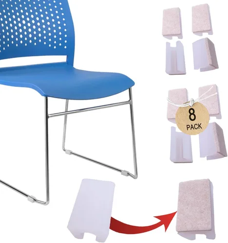 Vista 8 de Tapas rectangulares en forma de U para patas de silla con almohadillas de fieltro, protector de pies de muebles se desliza suavemente, sin arañazos