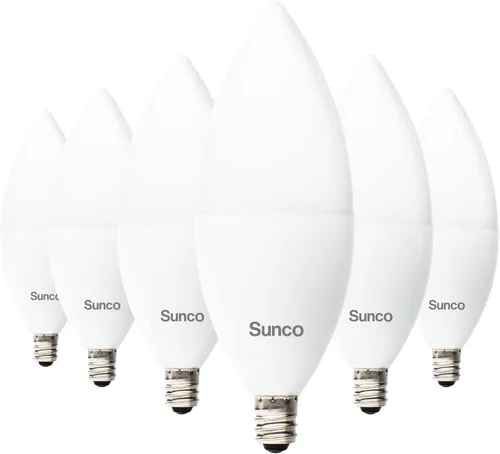 Vista 11 de Sunco - Bombillas LED B11 con sensor de luz del atardecer al amanecer, sensor de fotocélula 5W = 40W, 2700K blanco suave, 450 LM, base E12