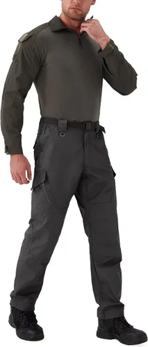 Vista 4 de URBEST Pantalones tácticos Ripstop para hombre, pantalones cargo resistentes al agua, pantalones de trabajo ligeros para senderismo al aire libre