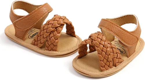 Vista 5 de SOFMUO Sandalias brillantes con lazo para bebés, niñas y niños, suela de goma antideslizante y suave de primera calidad, zapatos de verano