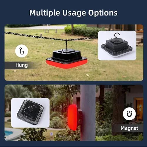 Vista 5 de Luz recargable para tienda de campaña con luz roja de 50 W, 5000 lúmenes, funciona con pilas, luces LED IPX5, impermeable, lámpara portátil