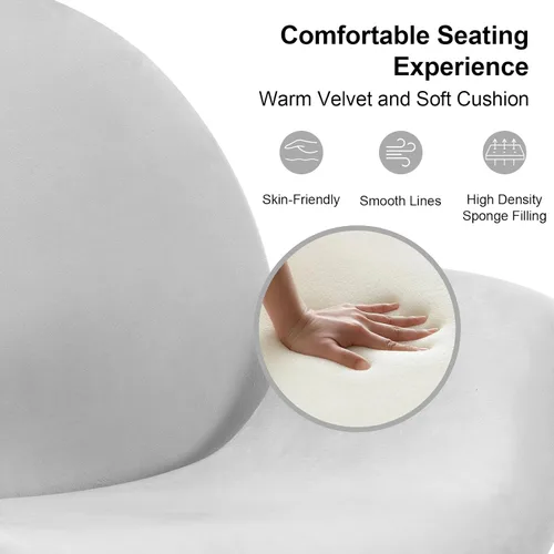 Vista 6 de Silla de escritorio de terciopelo, moderna silla de oficina en casa con altura ajustable giratoria para computadora ejecutiva con almohada, sillón