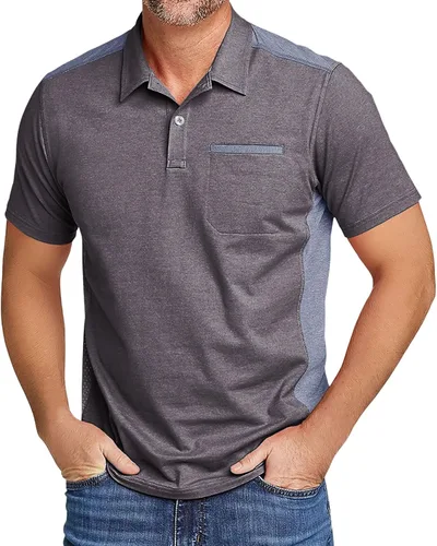 Vista 23 de V VALANCH Polo de golf de manga corta para hombre, estilo casual, con cuello que absorbe la humedad