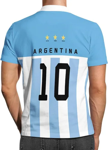 Vista 3 de Faslofdr Brinter World Cup Black Soccer Jersey Cute FemaleMale Social t-Shirt World Cup Argentina MujeresHombres camiseta