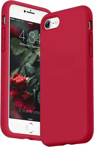 Vista 10 de Surphy - Carcasa de silicona compatible con iPhone SE 2020, iPhone 8, iPhone 7, funda de silicona líquida (con forro de microfibra) para iPhone 7