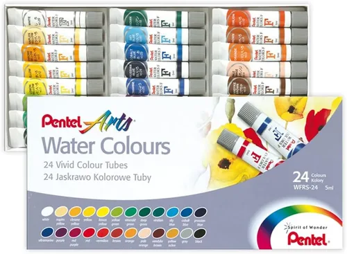 Vista 13 de Acuarelas Pentel Arts, surtidas, tubos de 5ml, juego de 12 colores (WFRS-12)
