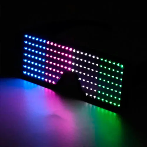 Vista 8 de Gafas LED: gafas de sol iluminadas con batería de larga duración, neón, 11 patrones