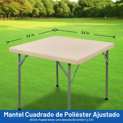 Vista 9 de Fundas para mesa de tarjetas cuadradas de 34 x 34 pulgadas, resistentes al viento, lavables Beige