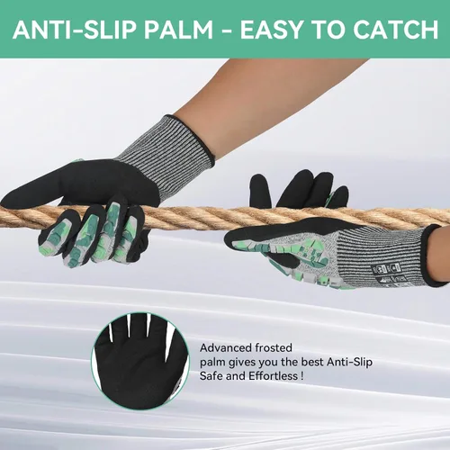 Vista 6 de Guantes de trabajo de seguridad Graloky, guantes de impacto para hombres y mujeres, guantes resistentes a cortes antideslizantes de trabajo pesado