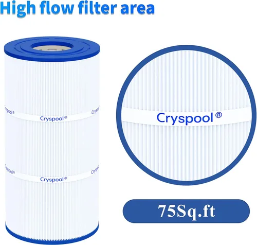 Vista 6 de Cryspool® 08045 Filtro compatible con CX760RE, C751, Clearwater II 75, Pro Clean 75, PA76, C-8411, FC-1255, cartucho de filtro de piscina de 75 pies