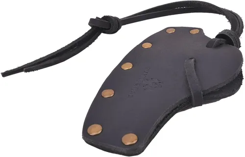 Vista 7 de Funda de cuero duradera para hacha, cubierta de cabeza de hacha, protector de hoja de hacha, herramienta de camping