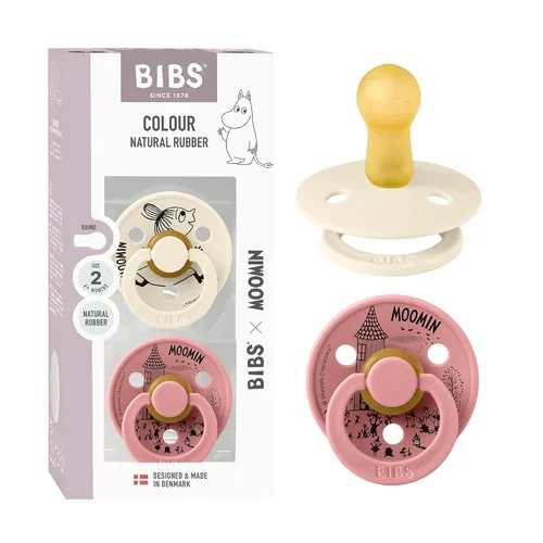 Vista 9 de Moomin x BIBS - Chupete de color, 0 a 6 meses, paquete de 2, redondo Marfil/rosa polvoriento
