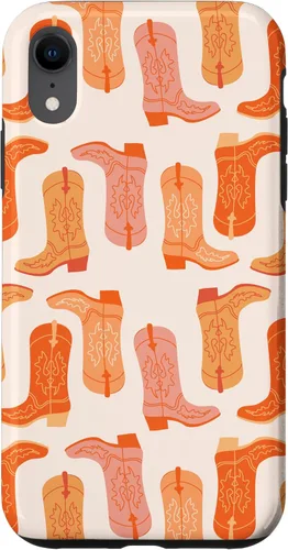 Vista 25 de Cowboy Boot Illustration Preppy Western in Orange Case for iPhone 17