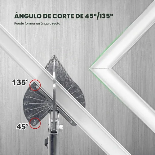 Vista 4 de Tijeras de inglete, tijeras afiladas multiángulo, ajustables de 45 ° a 135 ° herramienta de corte redondo, utilizadas para cortar troncos