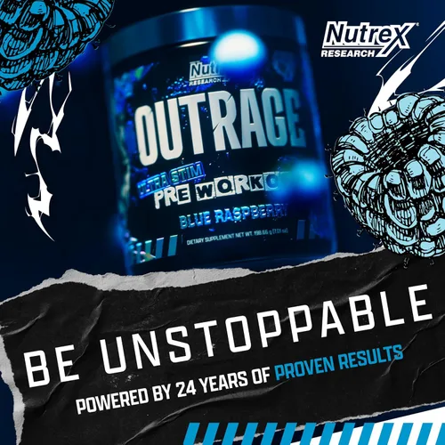 Vista 5 de Outrage Ultra HIGH STIM - Polvo de preentrenamiento para hombres, 400 mg de cafeína, L-citrulina, beta-alanina, creatina, energía extrema, enfoque