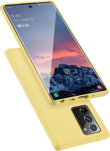 Vista 7 de Diseñada para Galaxy Note 20, funda de goma de gel de silicona líquida a prueba de golpes, cojín de forro de tela de microfibra suave compatible