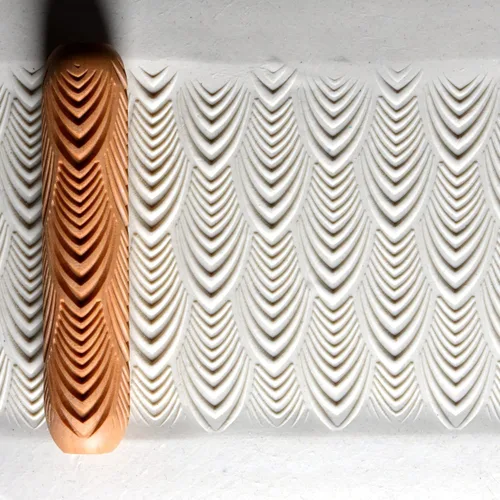 Vista 41 de MKM Pottery Tools Rodillos de mano grandes de madera para arcilla (BHR-01 Diagonal Basketweave)