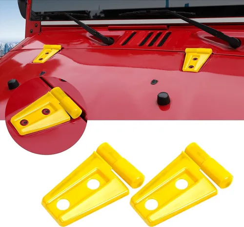Vista 8 de 2 piezas de cubierta de bisagra de capó y accesorios de moldura para Jeep Wrangler JK y Unlimited 2007-2018 (Negro)