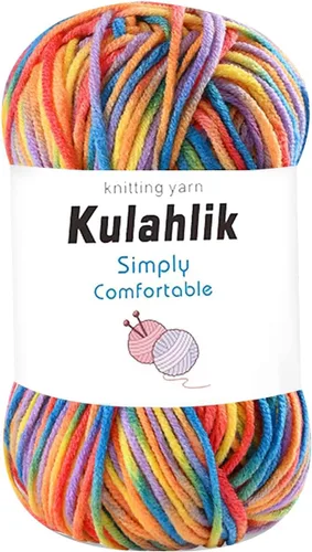 Vista 39 de 50g (1x50g) Hilo Acrílico para Crochet y Tejido, Hilo Degradado Colorido, 1 Rollo de Madejas, Hilo Acrílico Multicolor, Perfecto para Proyectos